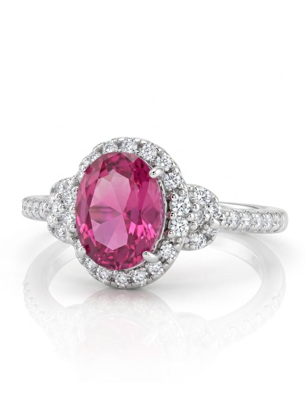 Oval Pink Topaz Gemstone ring, 925 Sterling Silver Charmed Aroma
